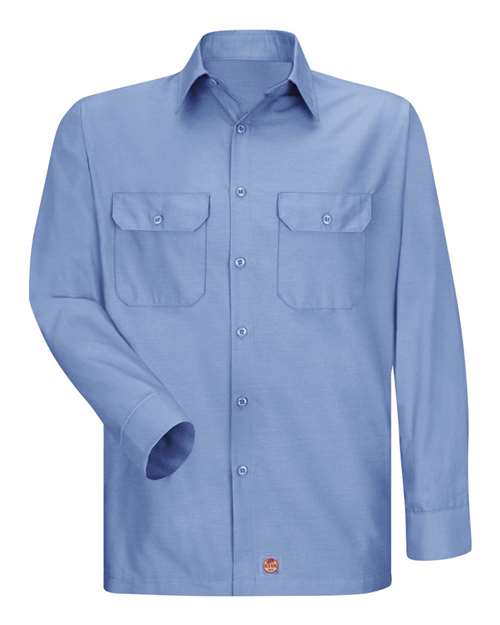 Red Kap SY50 Men's Ripstop Long Sleeve Shirt - Light Blue - front