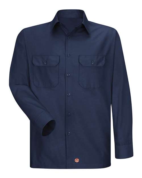 Red Kap SY50 Men's Ripstop Long Sleeve Shirt - Navy - front