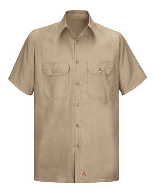 Red Kap SY60 Men's Ripstop Short Sleeve Work Shirt - Khaki - front