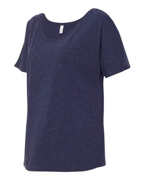 BELLA + CANVAS 8816 Women’s Slouchy Tee - Navy Speckled - side