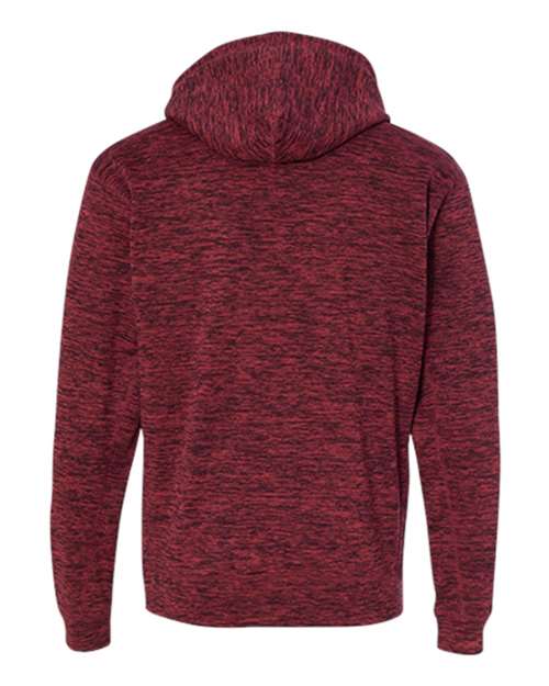 J. America 8613 Men's Cosmic Fleece Hooded Sweatshirt - Red Fleck - back