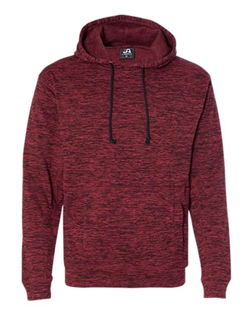 J. America 8613 Men's Cosmic Fleece Hooded Sweatshirt - Red Fleck - front