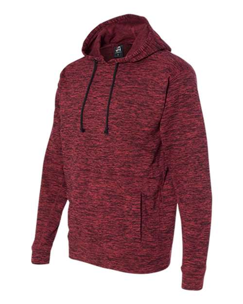 J. America 8613 Men's Cosmic Fleece Hooded Sweatshirt - Red Fleck - side