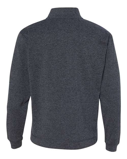 J. America 8614 Men's Cosmic Fleece Quarter-Zip Sweatshirt - Onyx Fleck - back