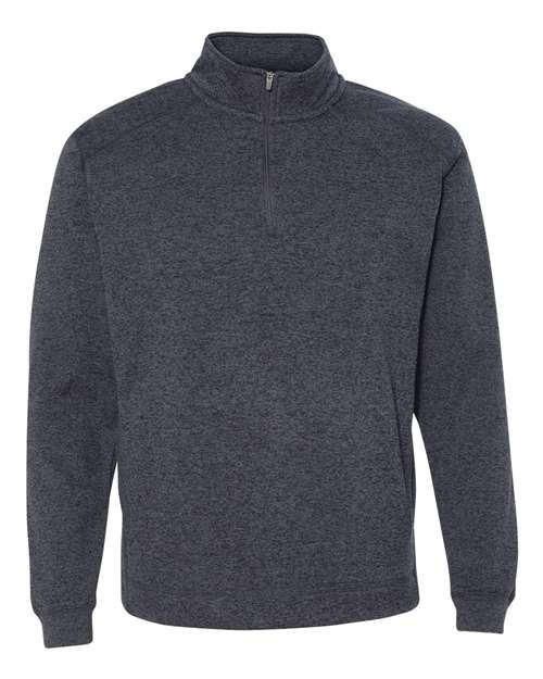 J. America 8614 Men's Cosmic Fleece Quarter-Zip Sweatshirt - Onyx Fleck - front