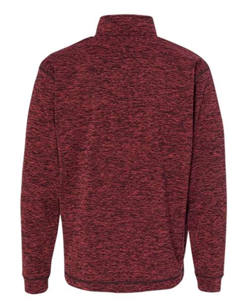 J. America 8614 Men's Cosmic Fleece Quarter-Zip Sweatshirt - Red Fleck - back