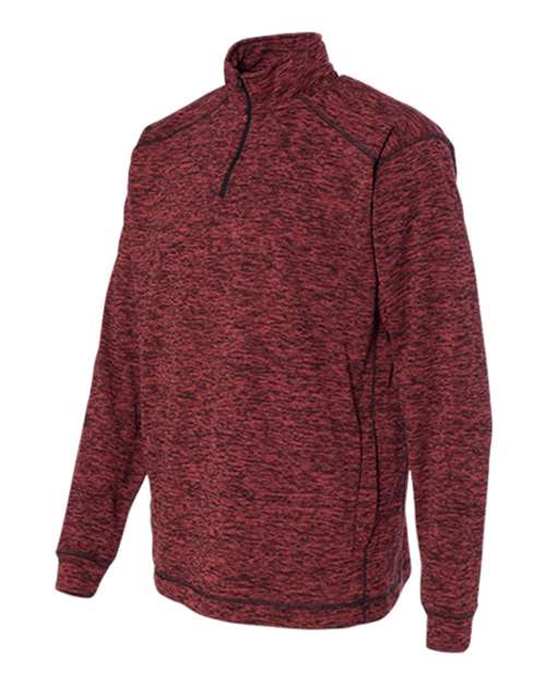 J. America 8614 Men's Cosmic Fleece Quarter-Zip Sweatshirt - Red Fleck - side