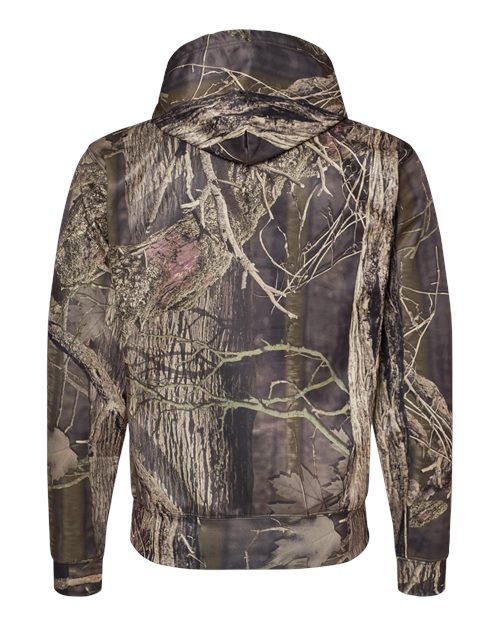 J. America 8615 Men's Polyester Tailgate Hooded Sweatshirt - Outdoor Camo - back
