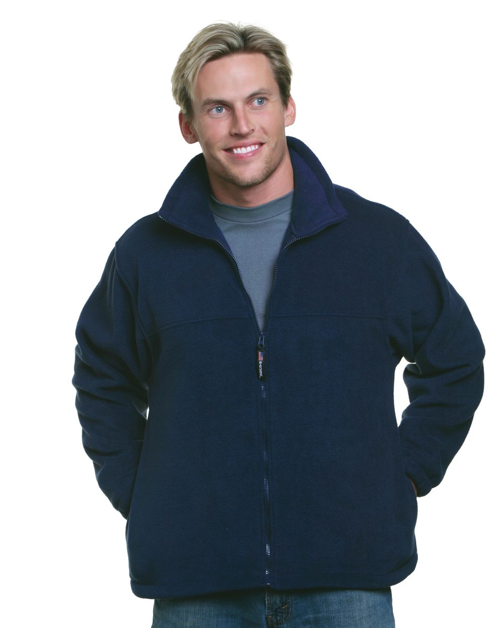 Bayside 1130 Unisex USA-Made Full-Zip Fleece Jacket - style