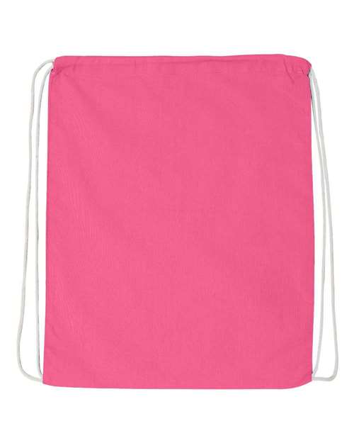 Q-Tees Q4500 Economical Cotton Drawstring Bag - Azalea - back