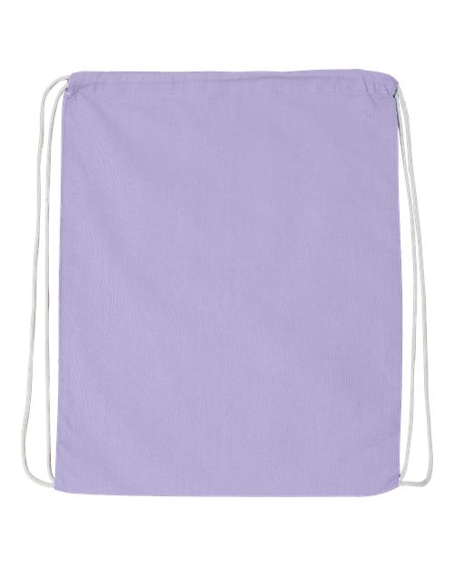 Q-Tees Q4500 Economical Cotton Drawstring Bag - Lavender - back