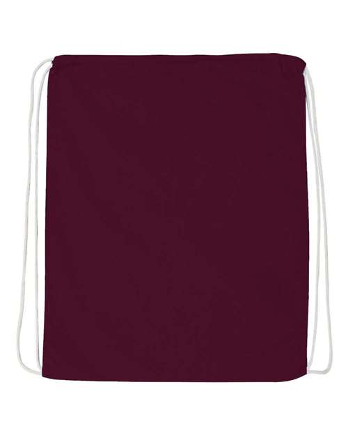 Q-Tees Q4500 Economical Cotton Drawstring Bag - Maroon - front