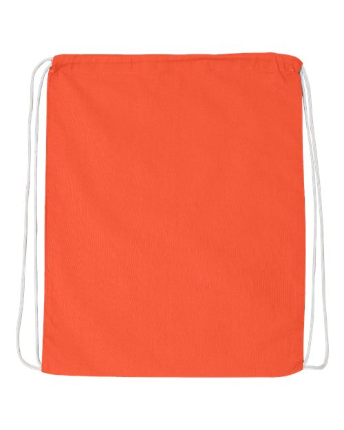 Q-Tees Q4500 Economical Cotton Drawstring Bag - Orange - front