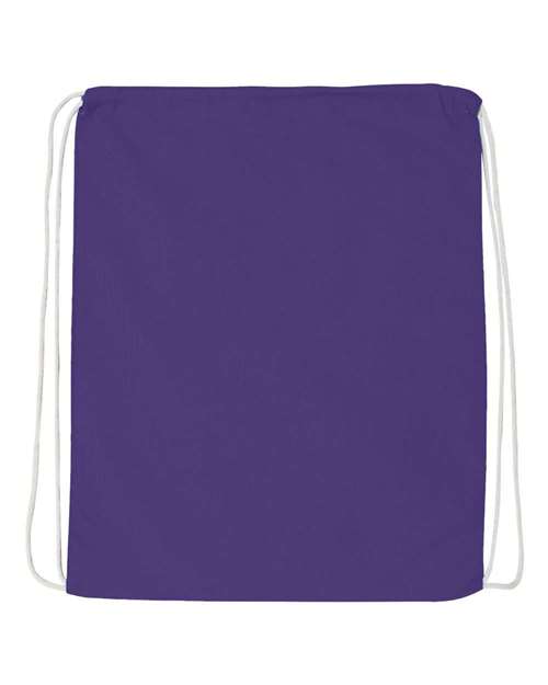 Q-Tees Q4500 Economical Cotton Drawstring Bag - Purple - back