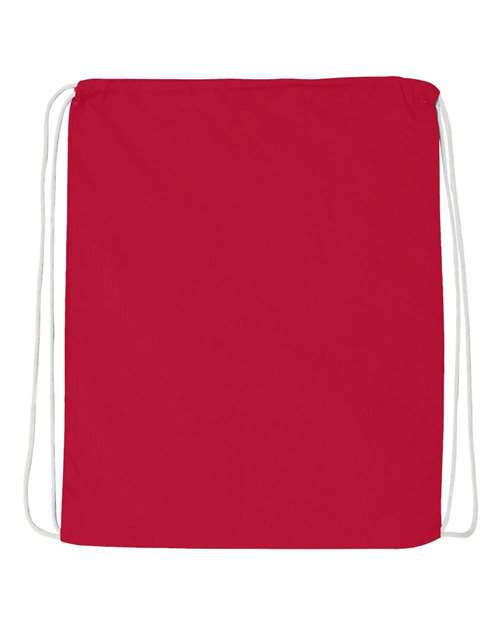 Q-Tees Q4500 Economical Cotton Drawstring Bag - Red - back