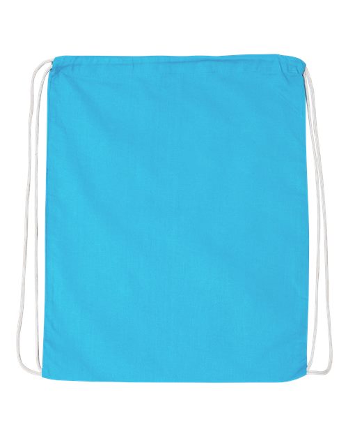 Q-Tees Q4500 Economical Cotton Drawstring Bag - Turquoise - front