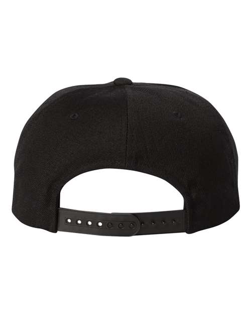YP Classics 5089M Premium Five-Panel Snapback Cap - Black - back
