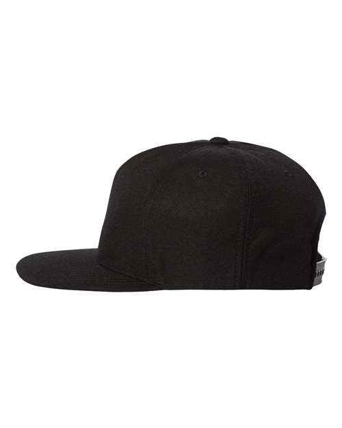 YP Classics 5089M Premium Five-Panel Snapback Cap - Black - side