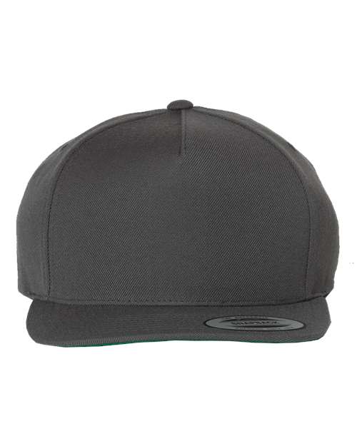 YP Classics 5089M Premium Five-Panel Snapback Cap - Dark Grey - front
