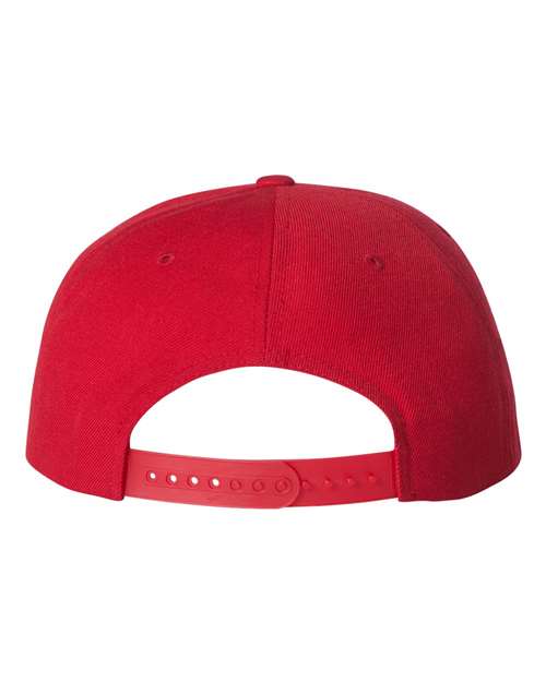 YP Classics 5089M Premium Five-Panel Snapback Cap - Red - back