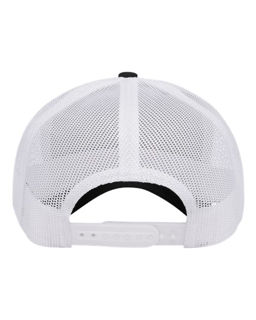 YP Classics 6606 Retro Trucker Cap - Black/ White - back