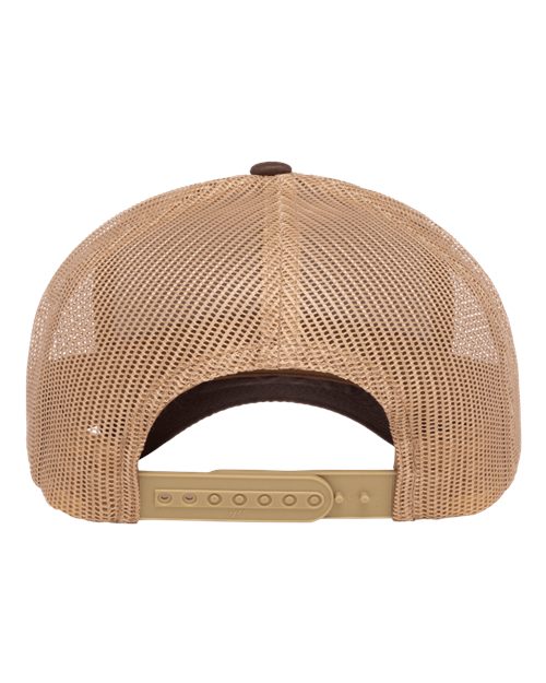 YP Classics 6606 Retro Trucker Cap - Brown/ Khaki - back