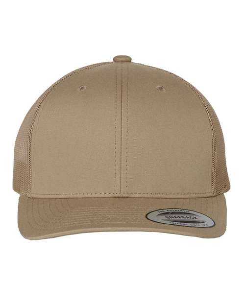 YP Classics 6606 Retro Trucker Cap - Khaki - front
