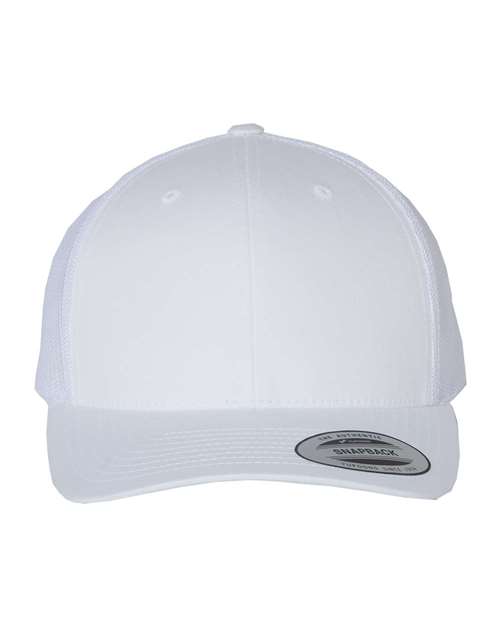 YP Classics 6606 Retro Trucker Cap - White - front