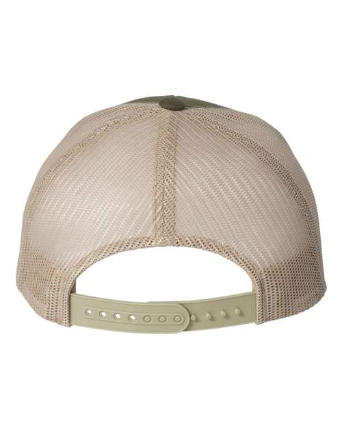 YP Classics 6606 Retro Trucker Cap - Moss/ Khaki - back