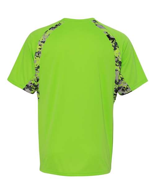 Badger 4140 Men's Hook Digital T-Shirt - Lime/ Lime Digital - back