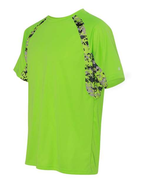 Badger 4140 Men's Hook Digital T-Shirt - Lime/ Lime Digital - side