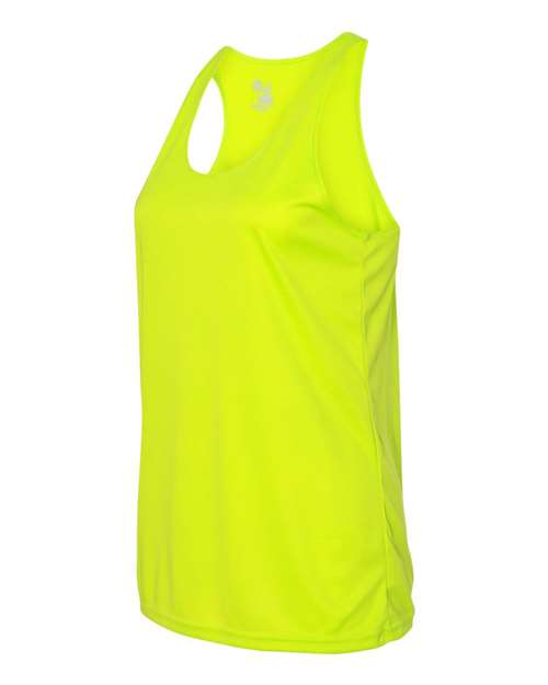 Badger 4166 Women’s B-Core Racerback Tank Top - Safety Yellow - side