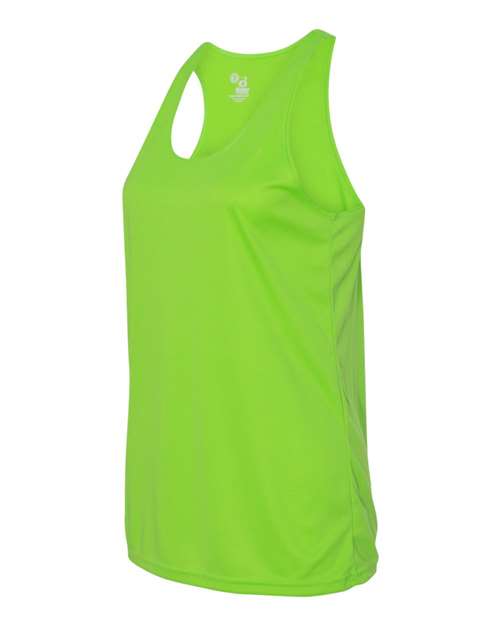 Badger 4166 Women’s B-Core Racerback Tank Top - Lime - side