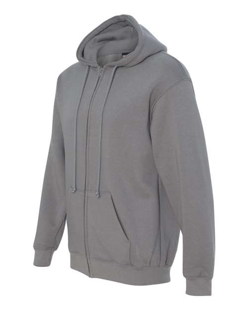 Bayside 900 Unisex USA-Made Full-Zip Hooded Sweatshirt - Charcoal - side
