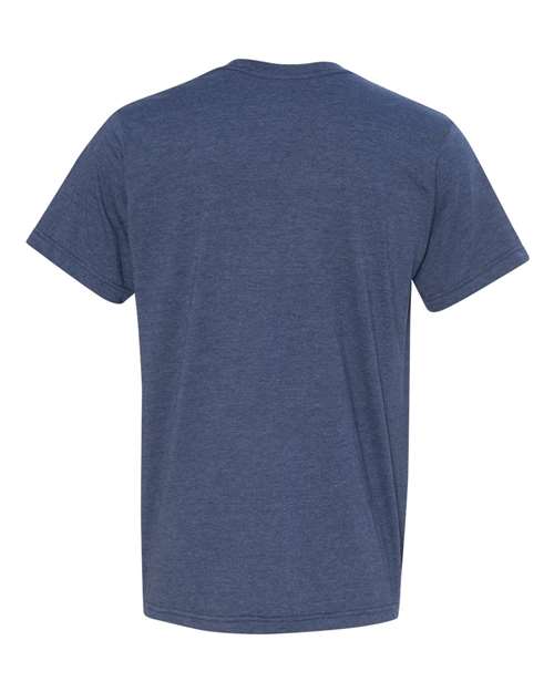 Bayside 5010 Unisex USA-Made 50/50 Fine Jersey T-Shirt - Heather Navy - back
