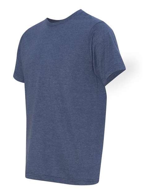Bayside 5010 Unisex USA-Made 50/50 Fine Jersey T-Shirt - Heather Navy - side
