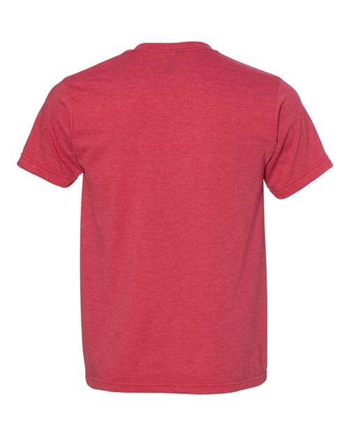 Bayside 5010 Unisex USA-Made 50/50 Fine Jersey T-Shirt - Heather Red - back