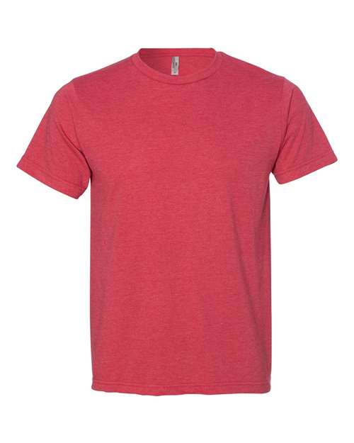 Bayside 5010 Unisex USA-Made 50/50 Fine Jersey T-Shirt - Heather Red - front