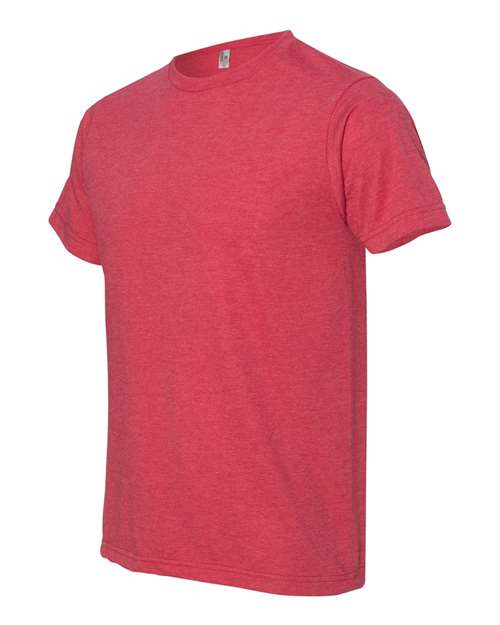 Bayside 5010 Unisex USA-Made 50/50 Fine Jersey T-Shirt - Heather Red - side