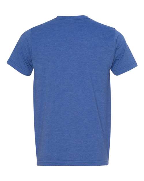 Bayside 5010 Unisex USA-Made 50/50 Fine Jersey T-Shirt - Heather Royal Blue - back