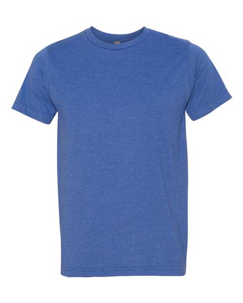 Bayside 5010 Unisex USA-Made 50/50 Fine Jersey T-Shirt - Heather Royal Blue - front