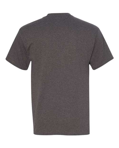 Hanes 5590 Unisex Authentic Pocket T-Shirt - Charcoal Heather - back