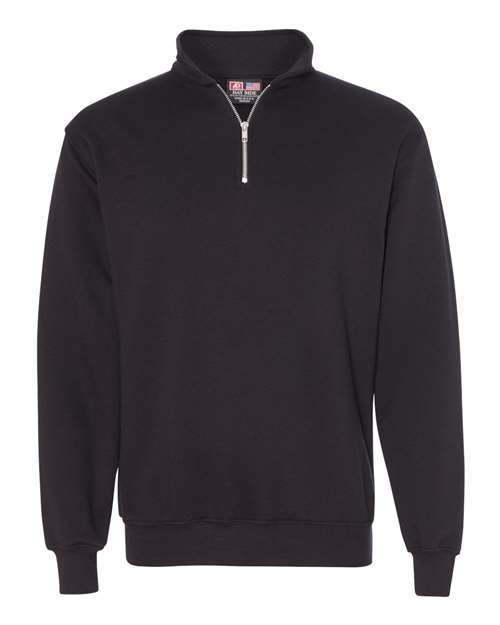 Bayside 920 Unisex USA-Made Quarter-Zip Sweatshirt - Black - front