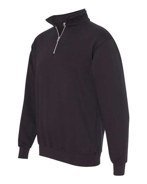 Bayside 920 Unisex USA-Made Quarter-Zip Sweatshirt - Black - side