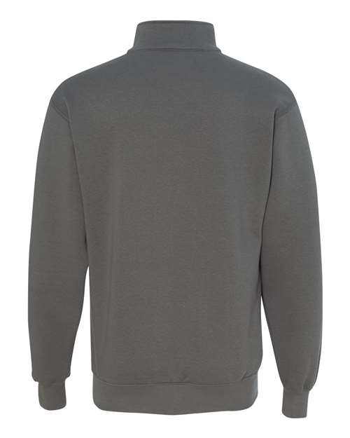 Bayside 920 Unisex USA-Made Quarter-Zip Sweatshirt - Charcoal - back
