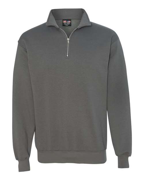Bayside 920 Unisex USA-Made Quarter-Zip Sweatshirt - Charcoal - front