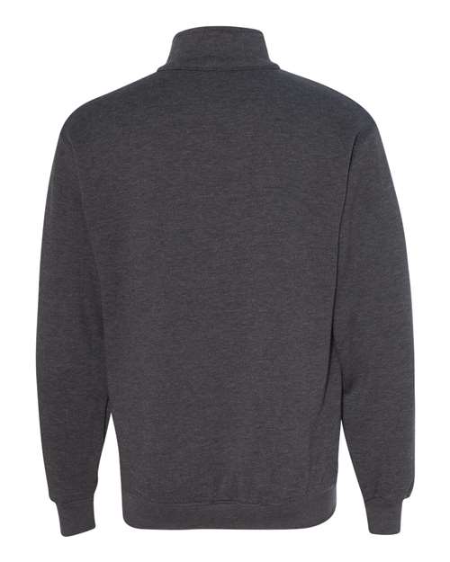 Bayside 920 Unisex USA-Made Quarter-Zip Sweatshirt - Charcoal Heather - back