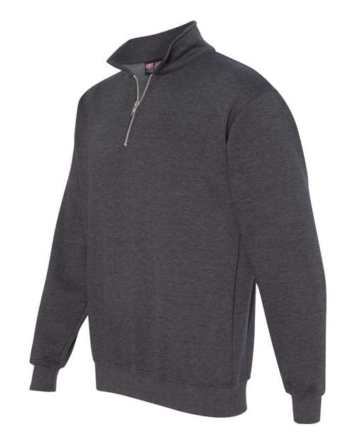 Bayside 920 Unisex USA-Made Quarter-Zip Sweatshirt - Charcoal Heather - side