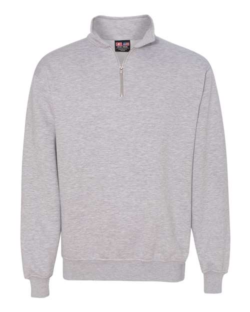 Bayside 920 Unisex USA-Made Quarter-Zip Sweatshirt - Dark Ash - front