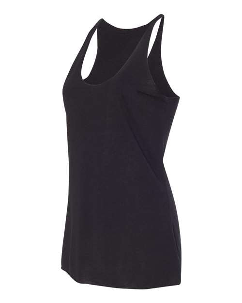 BELLA + CANVAS 8430 Women's Triblend Racerback Tank - Solid Black Triblend - side